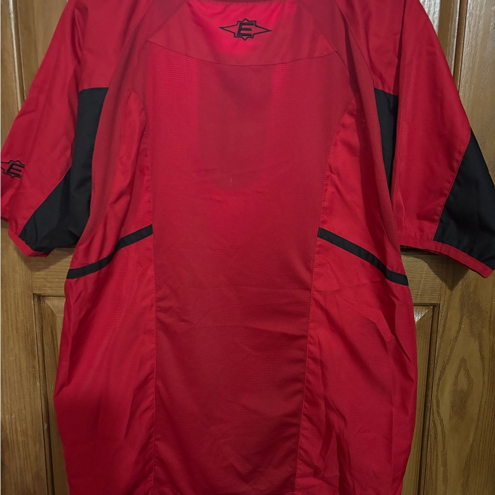 Easton Sports Pullover Jacket Short Sleeve Baseball Softball Red Black Boys L/XL - Picture 2 of 5